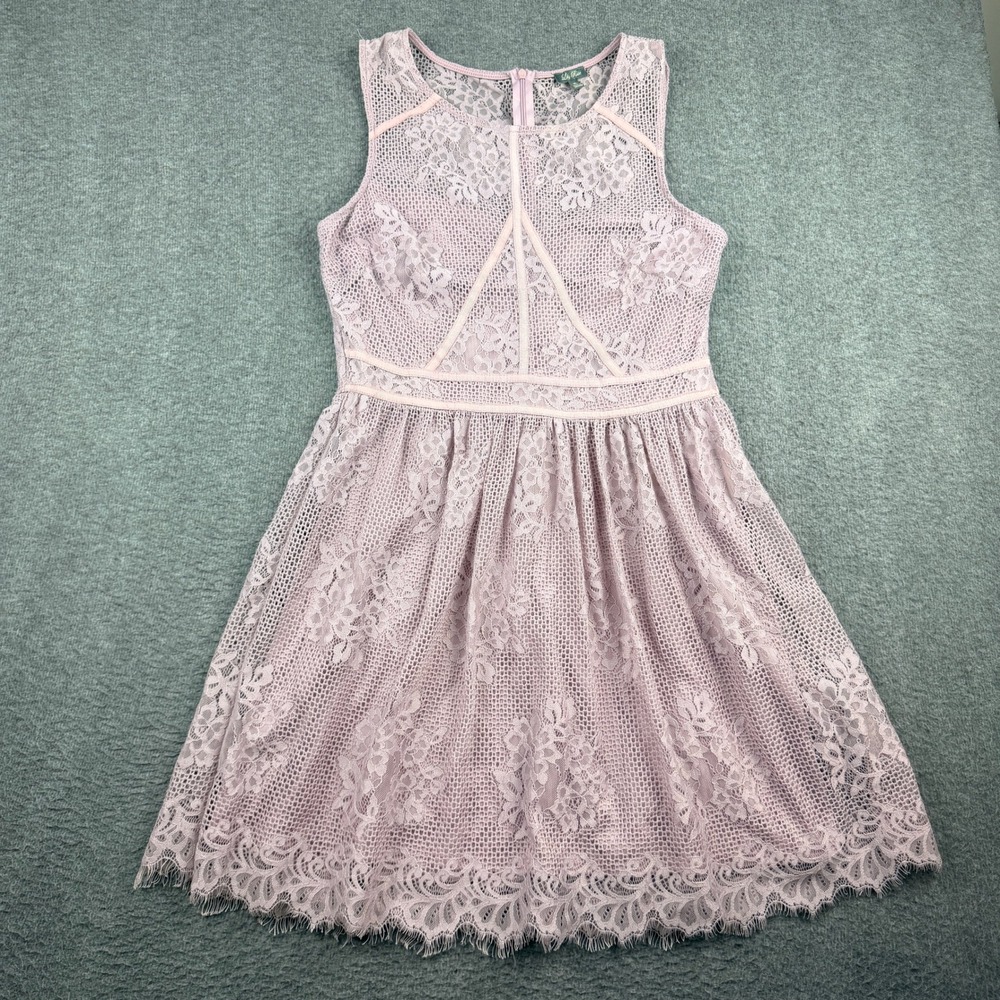 Lily Rose Lavender Women's XL Lace Fit & Flare Dress Sleeveless I3384U06A68